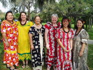 Polynesian dancers in traditional costume