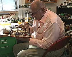 Jim Parker building a model animal arena